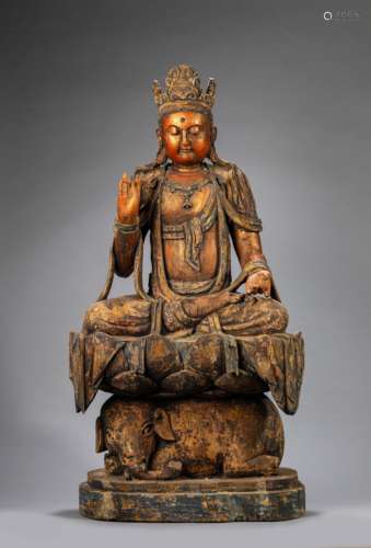 Carved Wood Figure of Guanyin