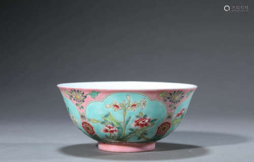 Famille Rose Enclosing Flower Bowl