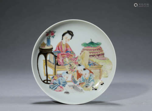 Famille Rose Lady Plate