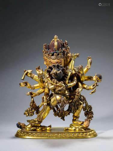 The Dansatian Style Gilt Bronze Figure of Chakrasamvara