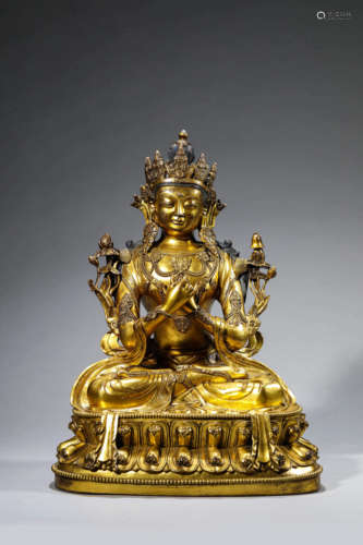 Gilt-Bronze Figure of Guanyin