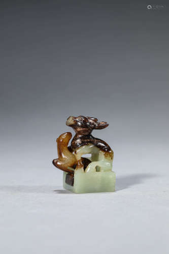 Carved Jade Stag-Form Seal