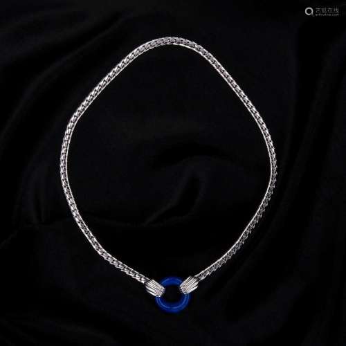 Van Cleef & Arpels white gold and lapis lazuli necklace