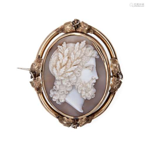 Gold brooch with cameo, Italy 19th century