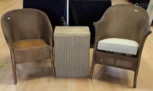 Two various Lloyd Loom chairs, England, mid 20th century.