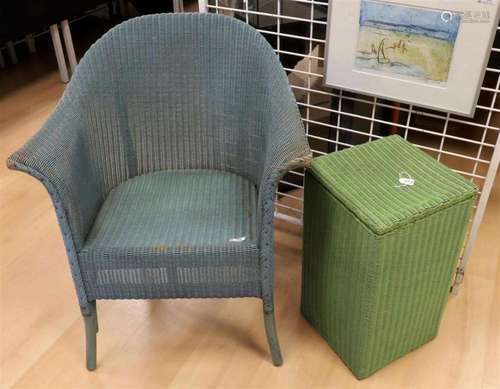 A Lloyd Loom chair, England, mid 20th century.