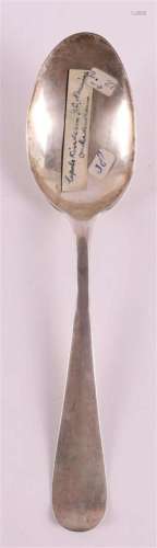 A silver birth spoon with the text 'Anna Helema geb. Jun...