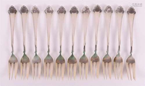 A series of eleven 3rd grade silver forks, Germany around 19...