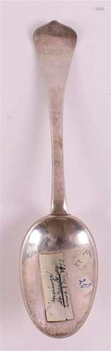 A silver spoon with a brace handle, Groningen, 18th century.