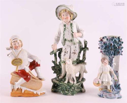 Three various polychrome porcelain statues, Germany, early 2...