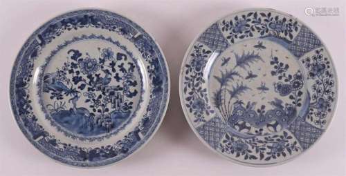 Two assorted blue/white porcelain plates, China, Kangxi/Qian...