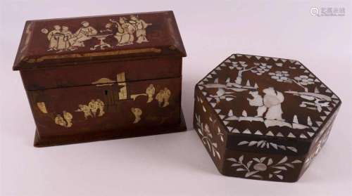 Two various wooden lidded boxes, China, including early 20th...