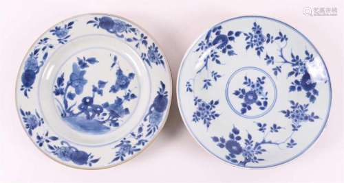 Two blue/white porcelain plates, including with capucine bac...