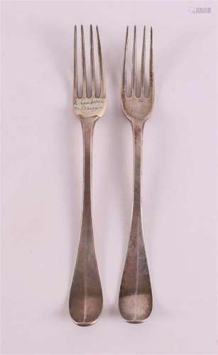 Two 2nd grade 835/1000 silver forks, Amsterdam 18th century.