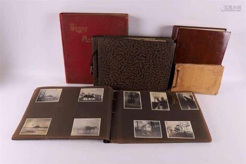 Five various photo albums with photos, including topography ...