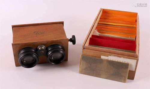 A stereo viewer with many topographic glass negatives, 1st h...