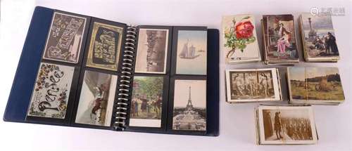 An album with fantasy postcards + approx. 600 loose cards, f...