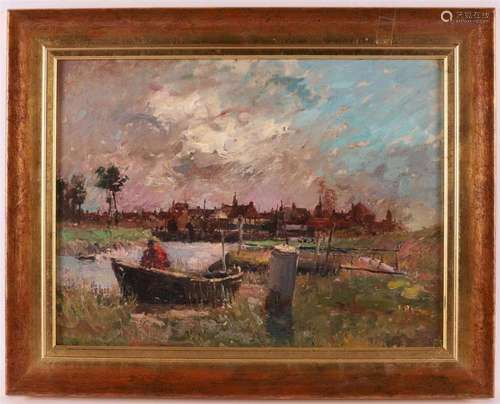 `Dutch school 20th century 'Frisian landscape',