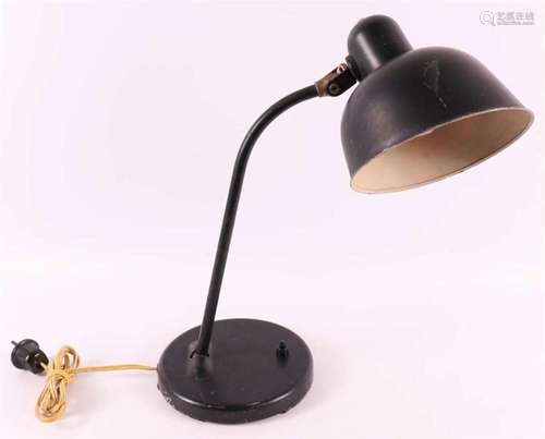 A black metal desk lamp, Germany, Bauhaus style, ca. 1930.