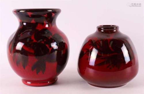 Two red glazed earthenware vases, Netherlands, Maarssen, 192...