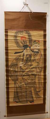Chinese scroll depicting emperor and servant, China, 2nd hal...