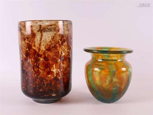 Malta, Medina. One brown clouded cylindrical glass vase + ot...