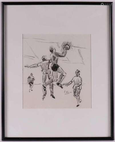 Elzer, Ruurd (Sneek, 1915-1995) 'Football players',