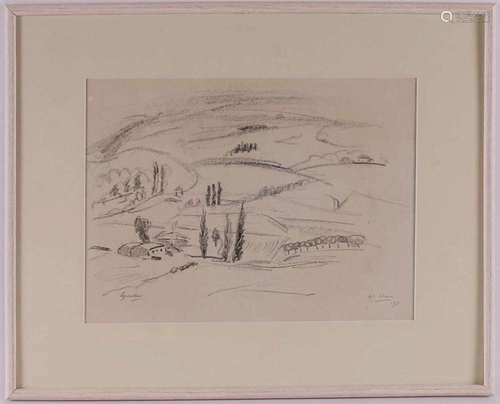 Elzer, Ruurd (Sneek, 1915-1995) 'Landscape Southern Fran...