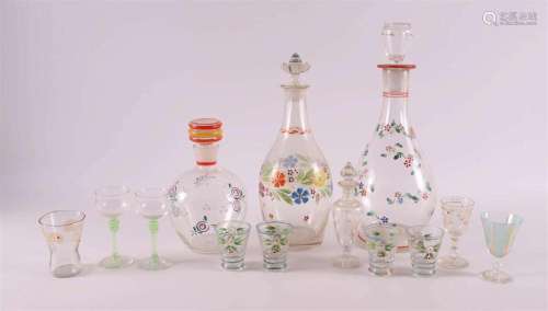 A lot of various glass, around 1900.