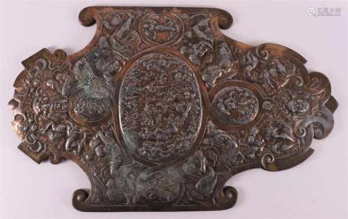 A silver plated bronze ornamental shield, Germany 19th centu...