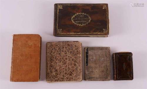 A friendship or diary in brown leather binding, early 19th c...