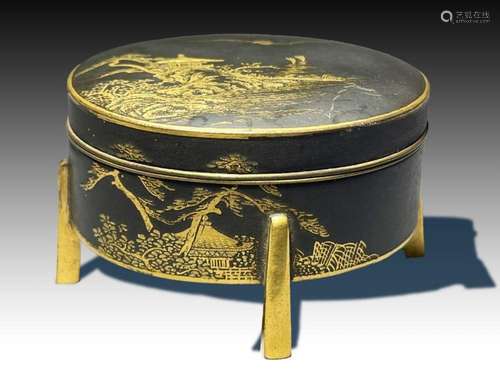 A JAPANESE KOMAI STYLE MIX METAL BOX, MEIJI PERIOD