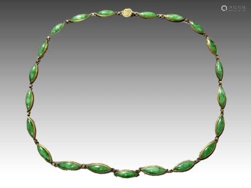 A JADE & GOLD NECKLACE