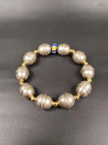 TURKMEN TRIBE STYLE SILVER-BEAD BRACELET