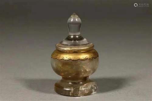 CRYSTAL CARVING OF BUDDHIST STUPA