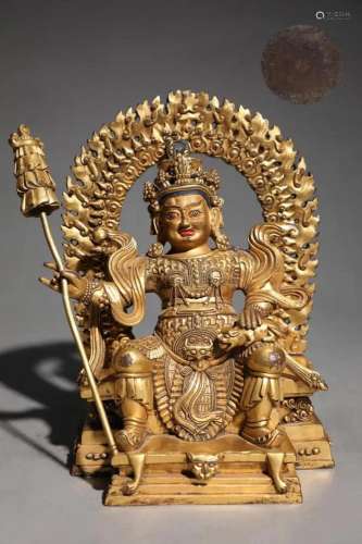 GILT BRONZE STATUE OF THE GOD OF WEALTH