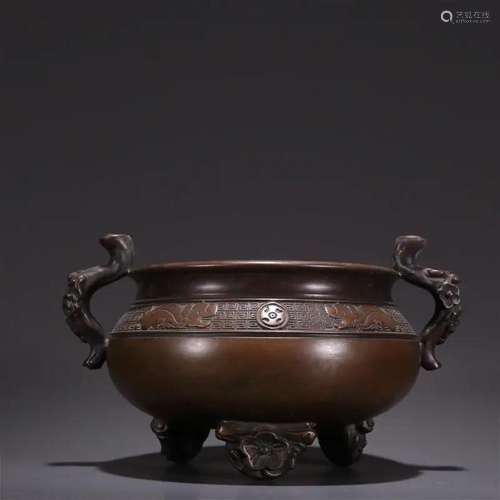 BRONZE TRIPOD CENSER DOUBLE EAR