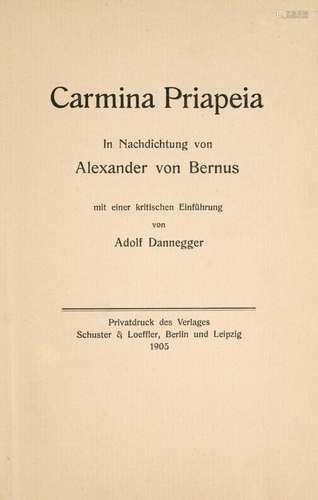 Bernus, Alexander von Carmina Priapeia. In Nachdic…