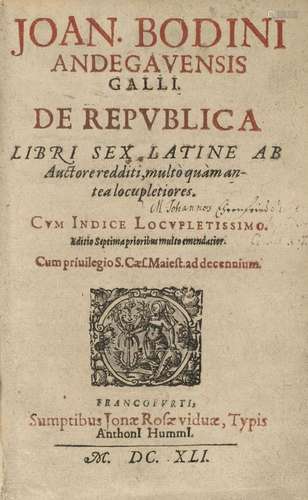 Bodin, Jean De Republica Libri Sex, Latine Ab Auct…