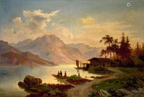 Schmitz, Carl Ludwig Landschaft am Fluss. Öl auf L…