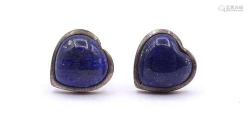 HERZ OHRSTECKER MIT LAPISLAZULI, STERLING SILBER 0.925, ZUS....