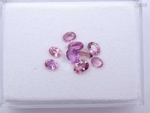 9 OVALE FARBINTENSIVE PINKE SAPHIRE, ZUS. 2,3CT.