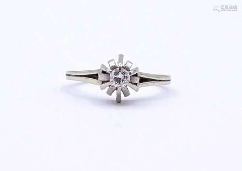 WEISSGOLDRING 18K MIT BRILLANT 0,15CT.,