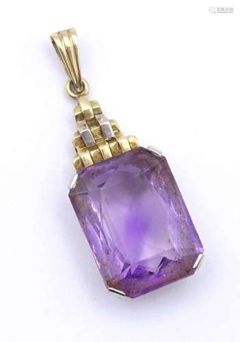 GOLD ANHÄNGER 0.585 MIT AMETHYST