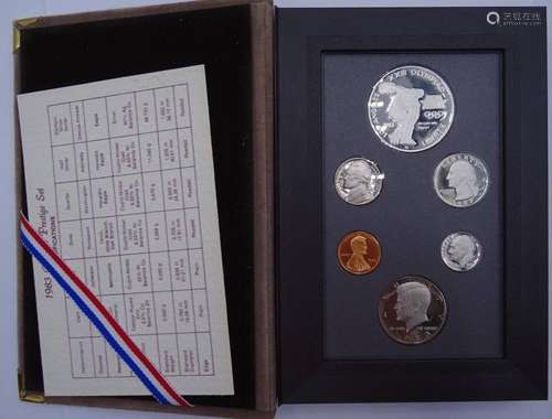 OLYMPIC PRESTIGE SET, USA 1983, SILBER DOLLAR, PP