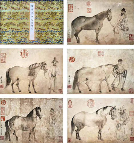 A Chinese Handscroll of Horses Signed Tang Yin