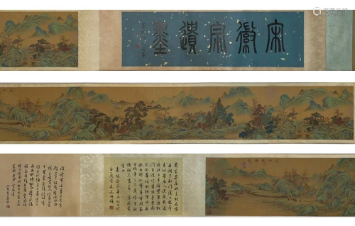 A Chinese Handscroll of Landscape Signed Huizong of Song Dyn...