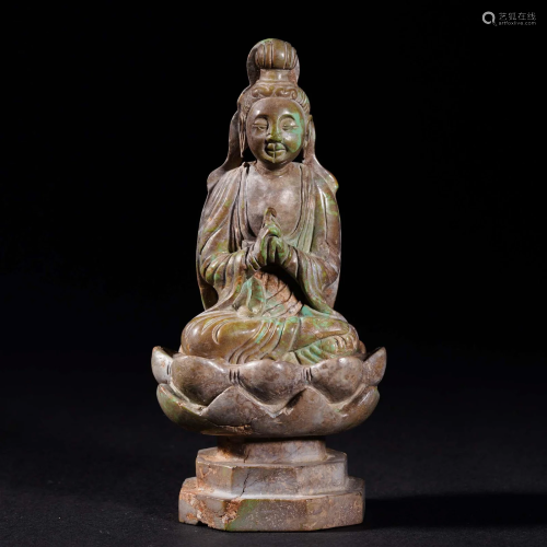 A Chinese Carved Turquoise Bodhisattva Tang Dyn.