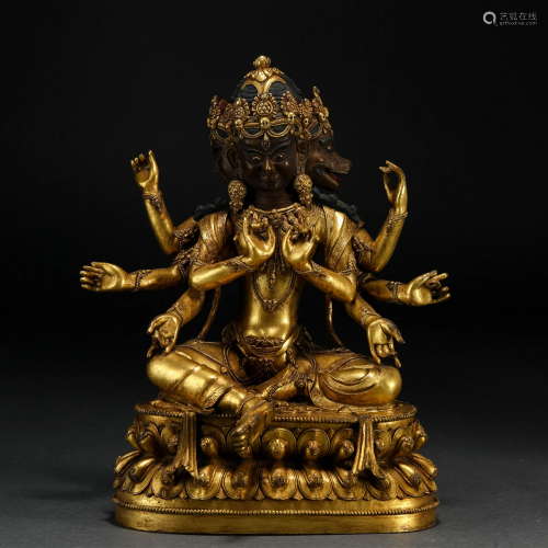 A Tibetan Bronze-gilt Figure of Vajravarahi