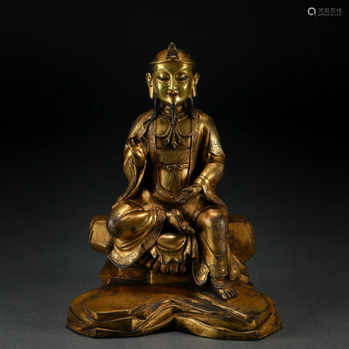 A Bronze-gilt Seated Deity